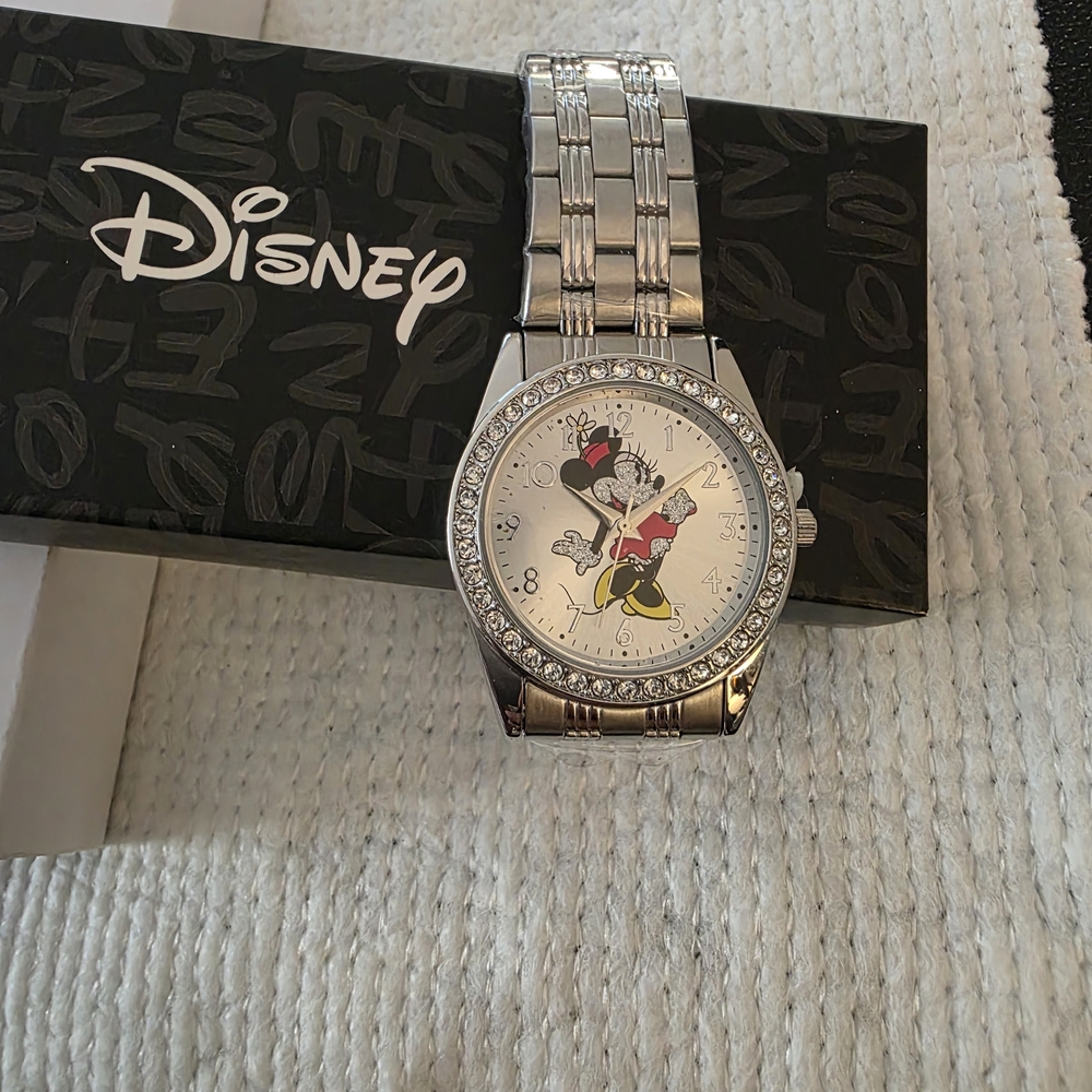 Disney Silver Watch with Mickey Mouse Design